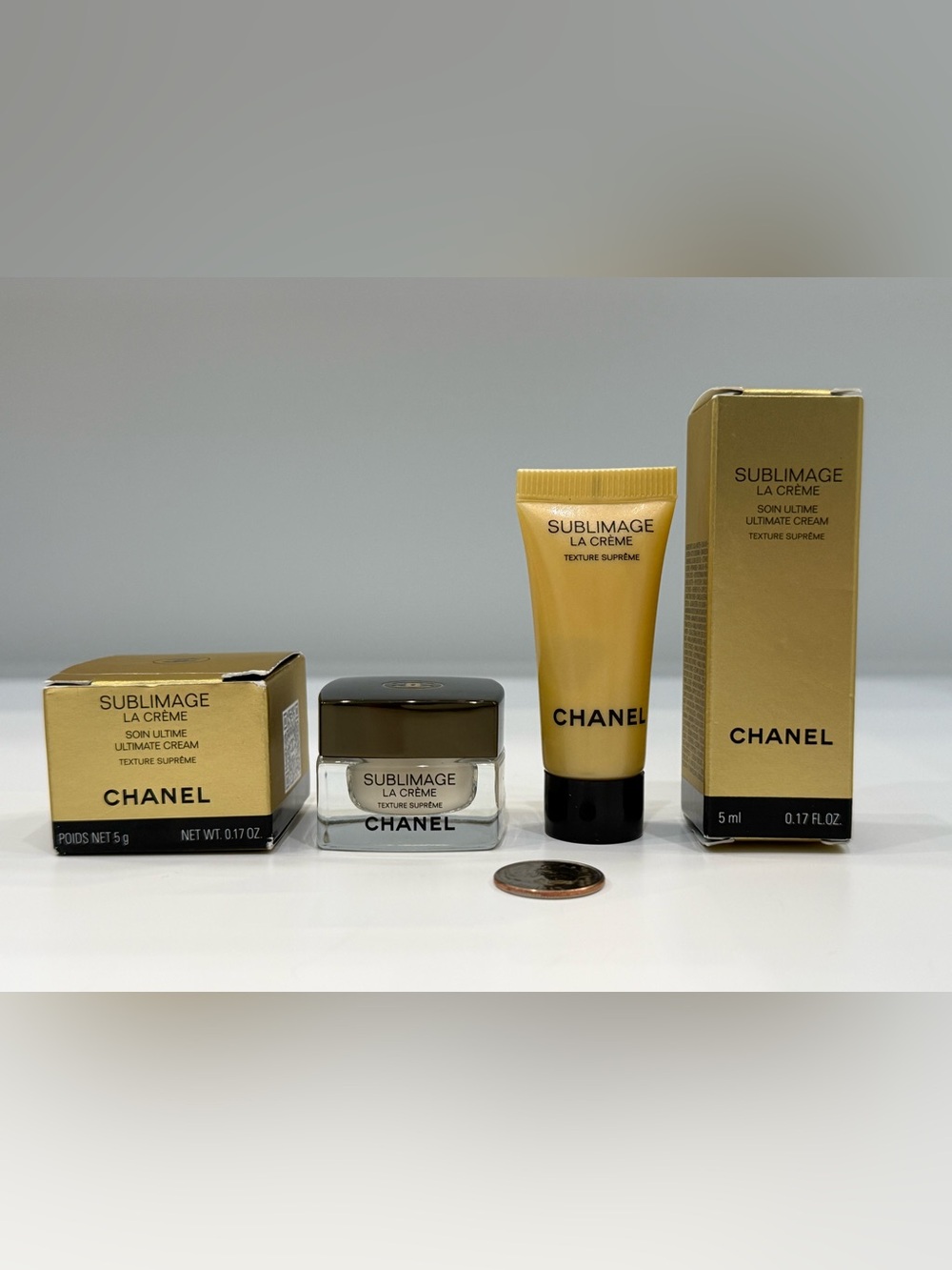 2 X CHANEL Sublimage LA CRÈME Texture Suprème Deluxe Samples in Glass Jar & Tube
